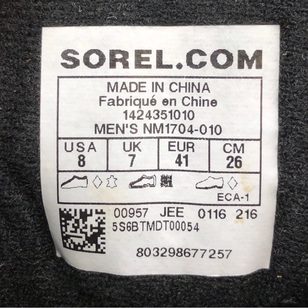 Sorel Cheyanne Lace Black Leather Winter Boots 8